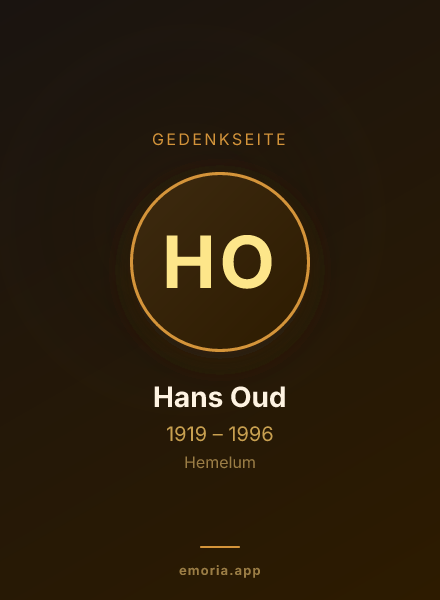 Gedenkportrait von Hans Oud