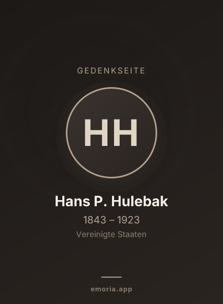 Gedenkportrait von Hans P. Hulebak