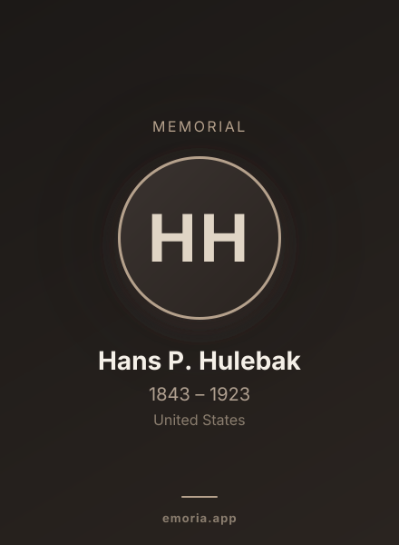 Memorial portrait of Hans P. Hulebak