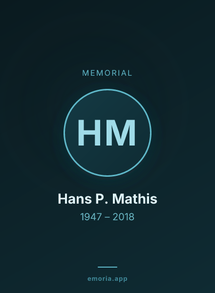 Memorial portrait of Hans P. Mathis
