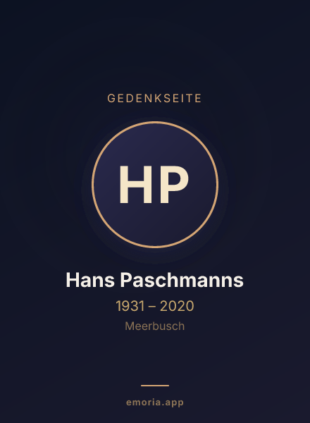 Gedenkportrait von Hans Paschmanns
