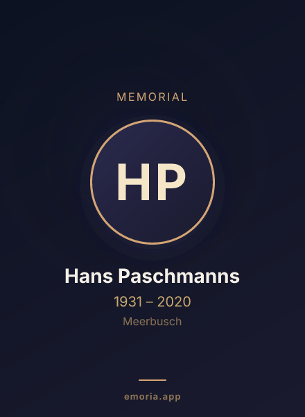 Memorial portrait of Hans Paschmanns