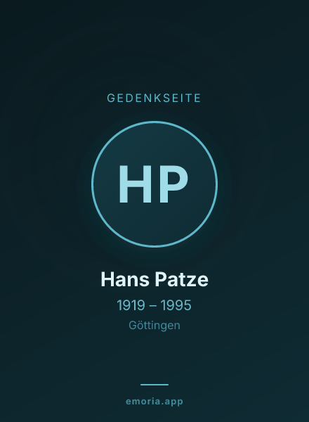 Gedenkportrait von Hans Patze