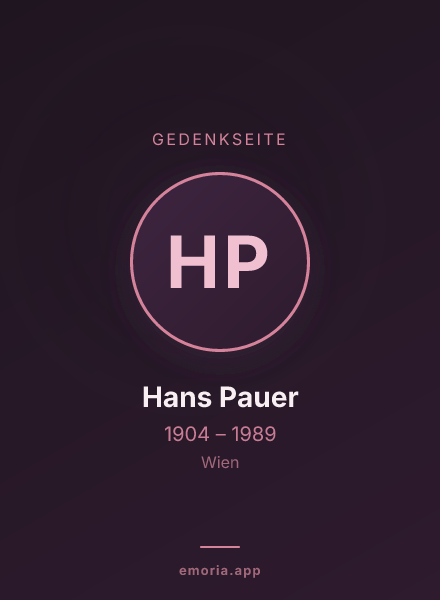 Gedenkportrait von Hans Pauer