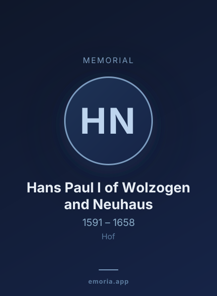 Memorial portrait of Hans Paul I of Wolzogen and Neuhaus