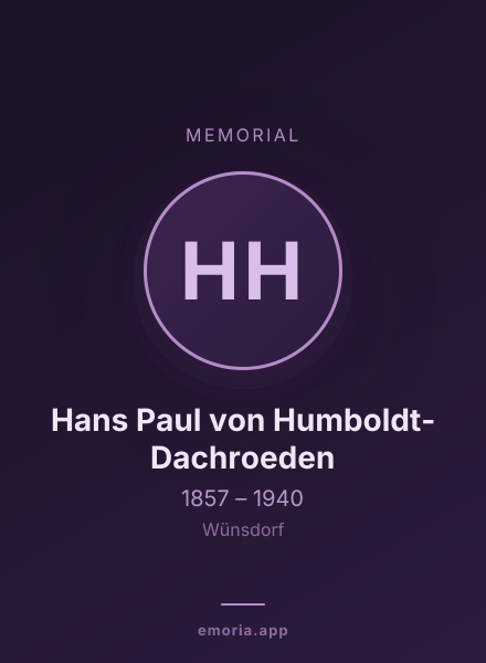 Memorial portrait of Hans Paul von Humboldt-Dachroeden