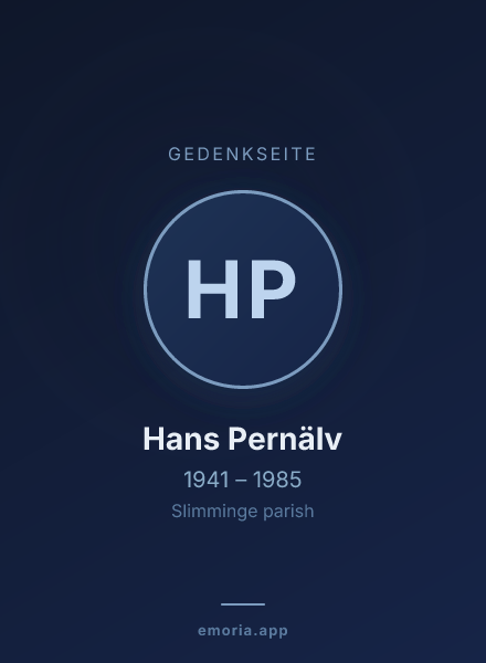 Gedenkportrait von Hans Pernälv