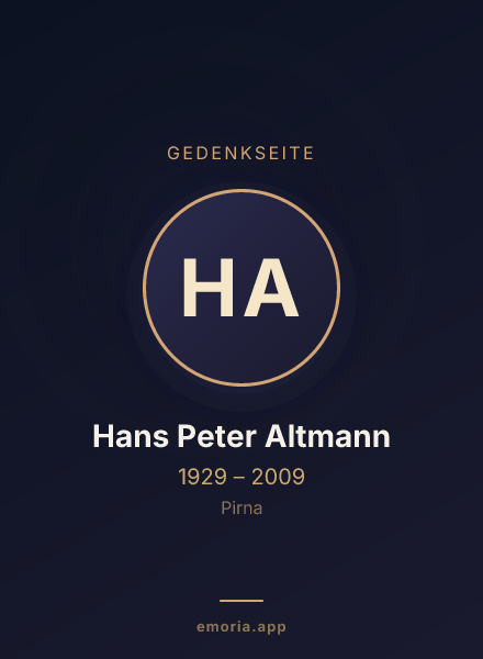 Gedenkportrait von Hans Peter Altmann