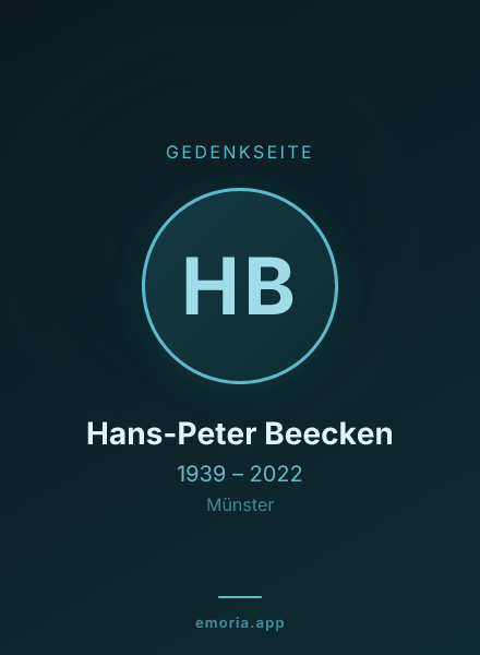 Gedenkportrait von Hans-Peter Beecken