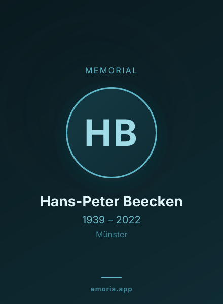 Memorial portrait of Hans-Peter Beecken