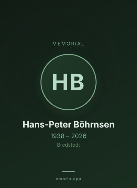 Memorial portrait of Hans-Peter Böhrnsen