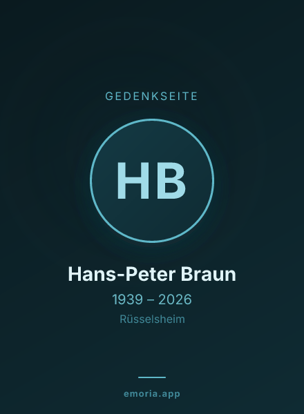 Gedenkportrait von Hans-Peter Braun