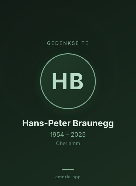 Gedenkportrait von Hans-Peter Braunegg