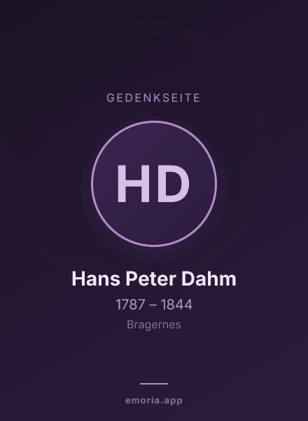 Gedenkportrait von Hans Peter Dahm