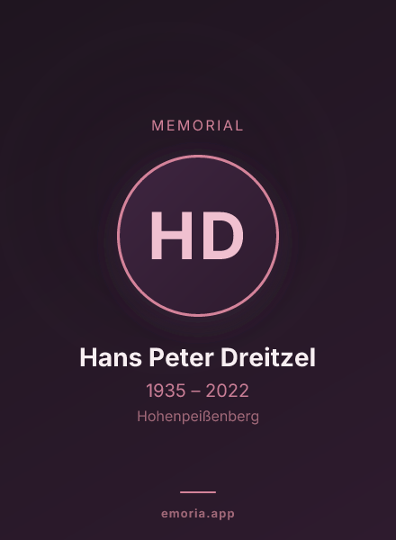 Memorial portrait of Hans Peter Dreitzel