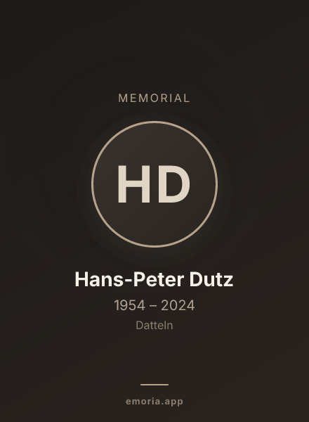 Memorial portrait of Hans-Peter Dutz
