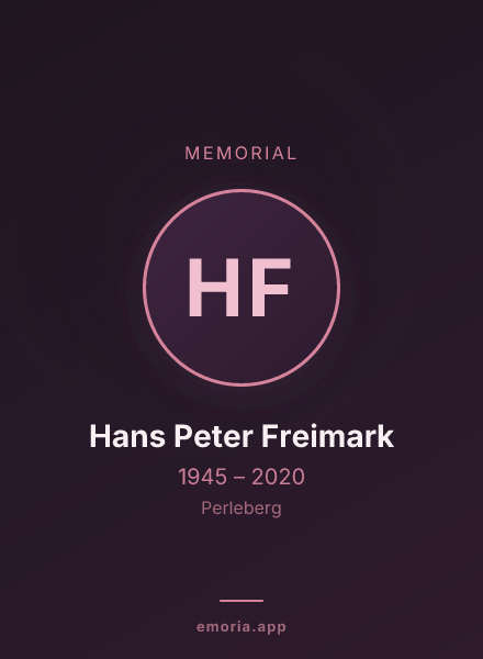 Memorial portrait of Hans Peter Freimark