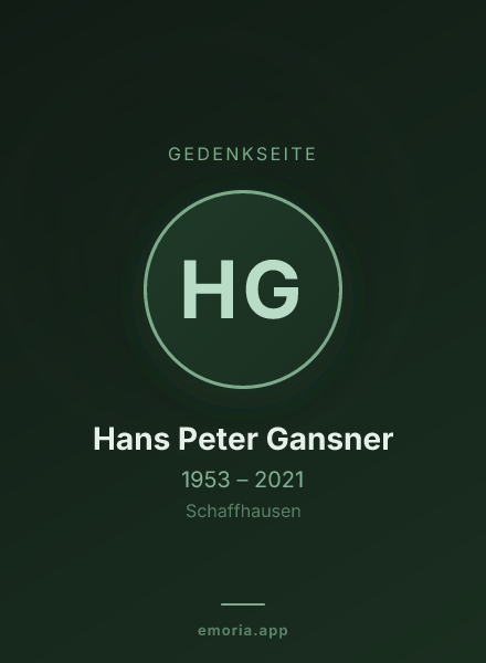 Gedenkportrait von Hans Peter Gansner