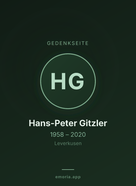 Gedenkportrait von Hans-Peter Gitzler