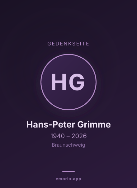 Gedenkportrait von Hans-Peter Grimme