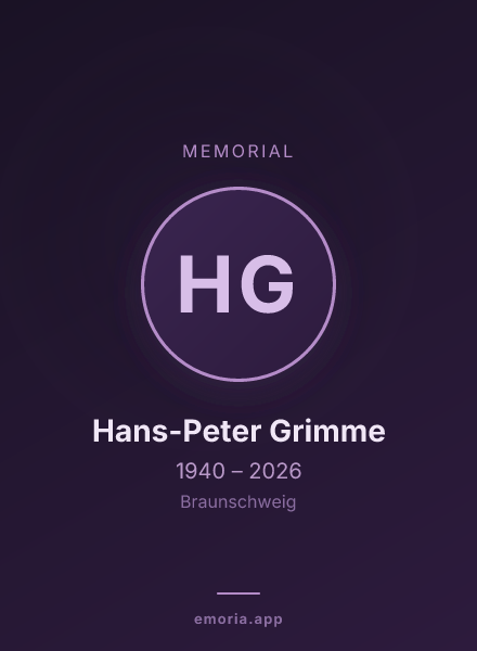 Memorial portrait of Hans-Peter Grimme