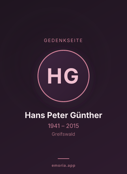 Gedenkportrait von Hans Peter Günther