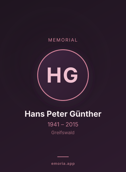 Memorial portrait of Hans Peter Günther