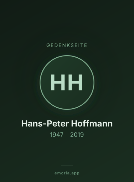 Gedenkportrait von Hans-Peter Hoffmann