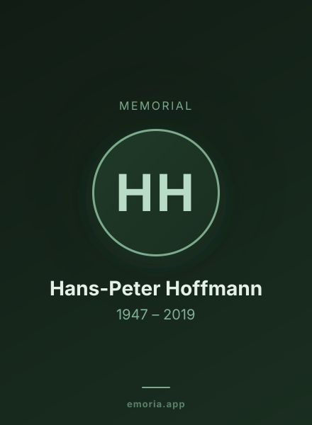 Memorial portrait of Hans-Peter Hoffmann