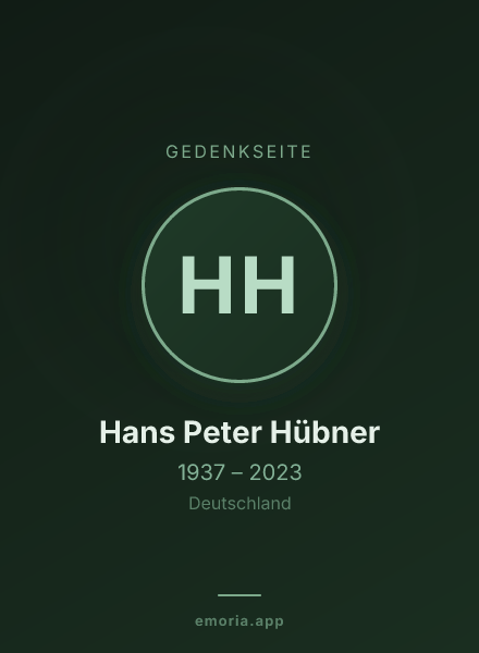 Gedenkportrait von Hans Peter Hübner