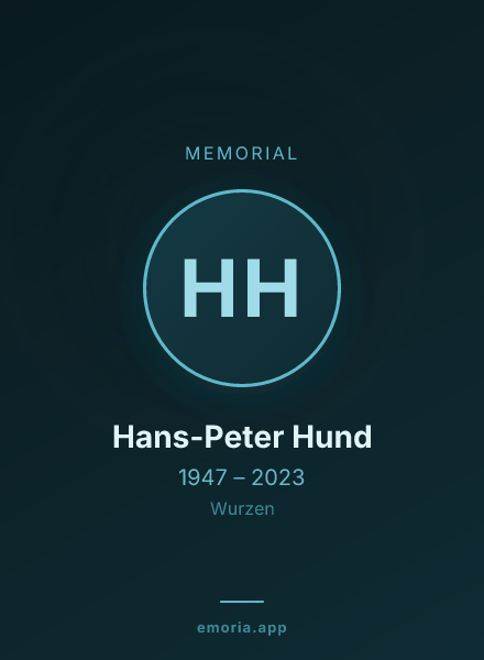 Memorial portrait of Hans-Peter Hund