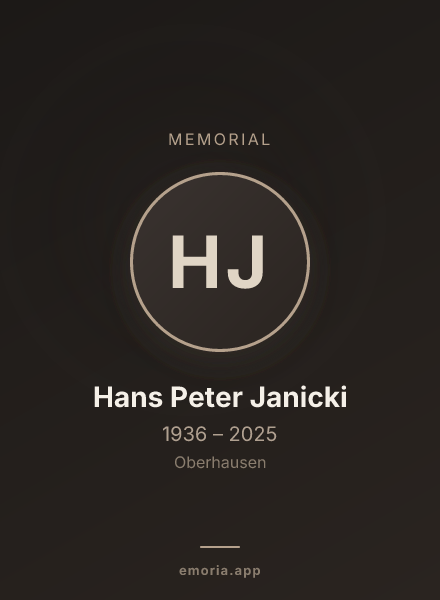 Memorial portrait of Hans Peter Janicki