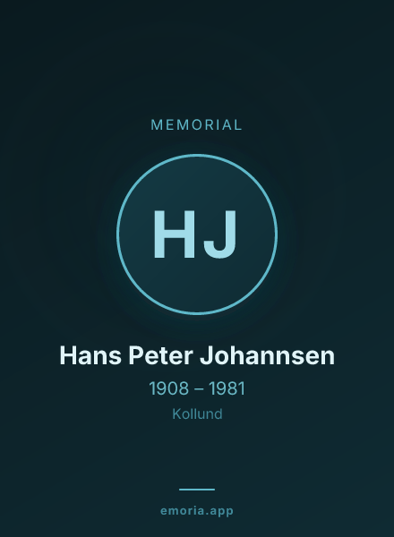 Memorial portrait of Hans Peter Johannsen