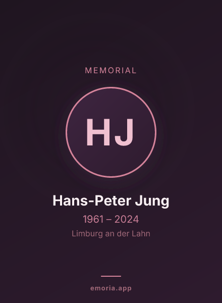 Memorial portrait of Hans-Peter Jung