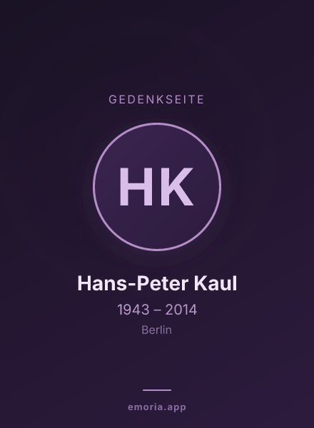 Gedenkportrait von Hans-Peter Kaul