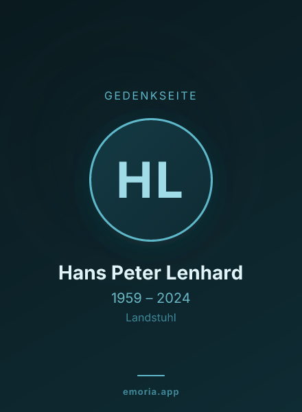 Gedenkportrait von Hans Peter Lenhard