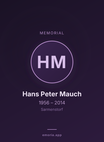 Memorial portrait of Hans Peter Mauch
