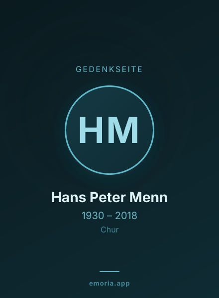 Gedenkportrait von Hans Peter Menn