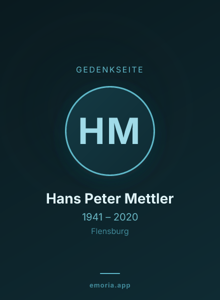 Gedenkportrait von Hans Peter Mettler