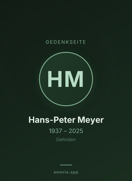 Gedenkportrait von Hans-Peter Meyer