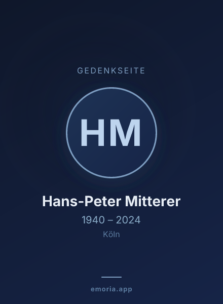 Gedenkportrait von Hans-Peter Mitterer