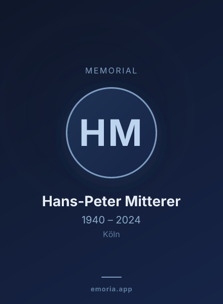Memorial portrait of Hans-Peter Mitterer
