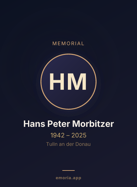 Memorial portrait of Hans Peter Morbitzer