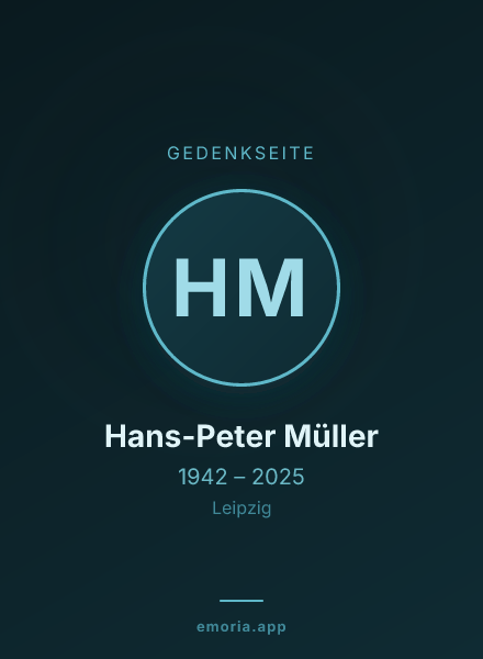 Gedenkportrait von Hans-Peter Müller