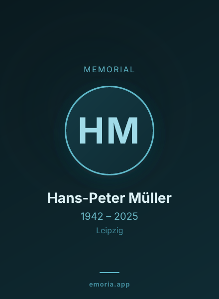 Memorial portrait of Hans-Peter Müller