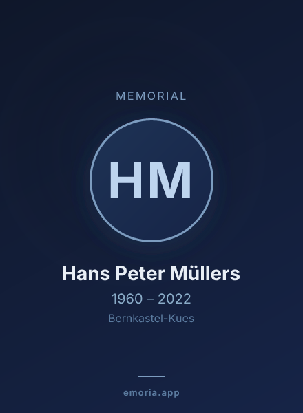 Memorial portrait of Hans Peter Müllers