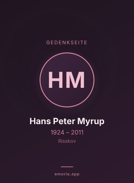 Gedenkportrait von Hans Peter Myrup