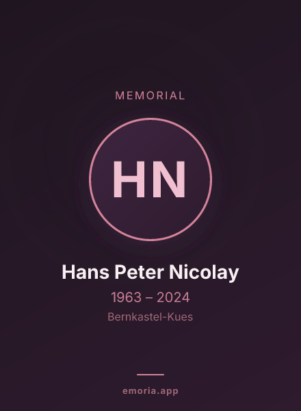 Memorial portrait of Hans Peter Nicolay