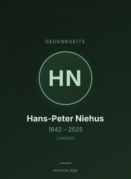 Gedenkportrait von Hans-Peter Niehus