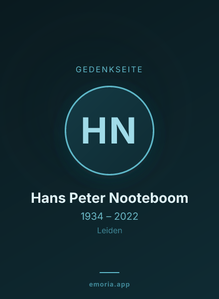 Gedenkportrait von Hans Peter Nooteboom